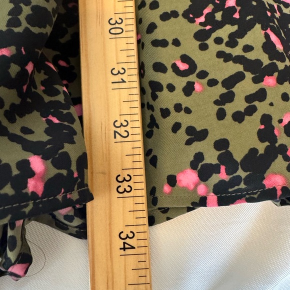 Reiss Green and Pink Long Sleeve Dress Animal Print, Luxury, Cocktail Party Sz 6 - Picture 12 of 14